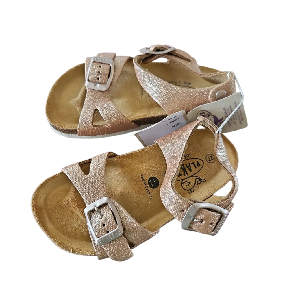 Plakton Size US 10.5 EU 27 New Girl's Sandals -‎ Sparkly Salmon